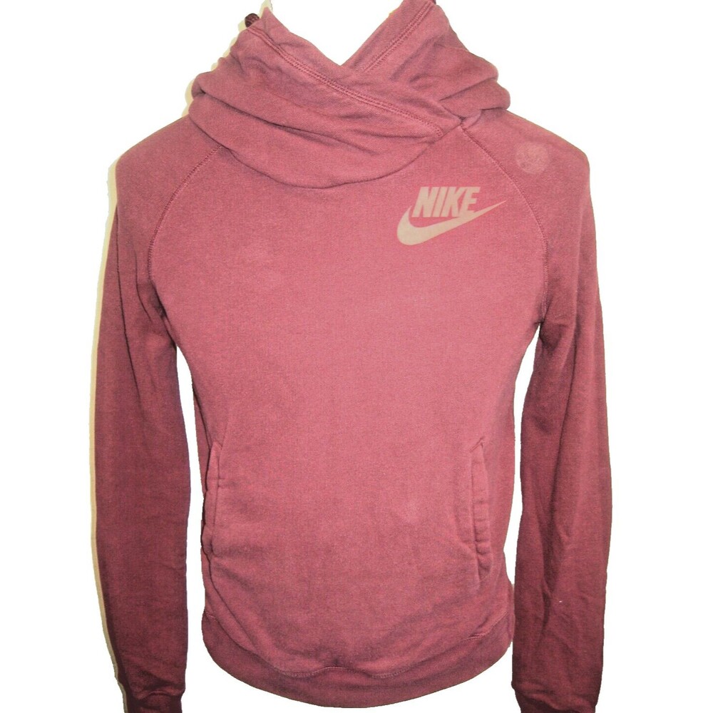 Womens Nike Maroon High Neck Cotton/Poly  Hoodie Sweatshirt sz Med